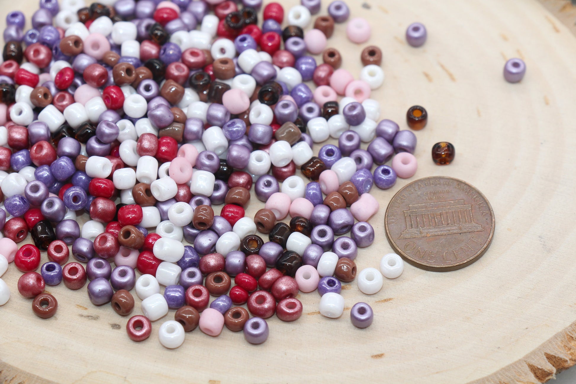 Mix Glass Seed Beads, 4mm 6/0 Glass Round Seed Beads, Mix Multicolor Seed Beads, Rocailles Beads, Valentine's Themed Beads #2917