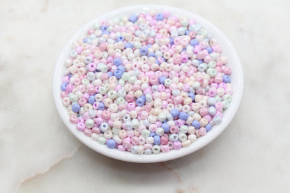 Mix Creamy Glass Seed Beads, 4mm 6/0 Glass Seed Beads, Mix Multicolor Seed Beads, Rocailles Beads, Beading Supplies, Bracelet Beads #2923