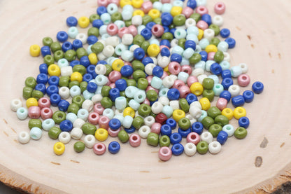 Mix Glass Seed Beads, 4mm 6/0 Glass Seed Beads, Mix Multicolor Seed Beads, Rocailles Beads, Beading Supplies, Bracelet Glass Beads #2933