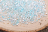 Mix Glass Seed Beads, 3mm Mix Glass Seed Beads, Mix Blue and White Seed Beads, Rocailles Beads, Beading Supplies, Bracelet Beads #2960