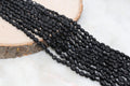6mm-7mm black agate nugget beads, irregular stone beads for bracelets