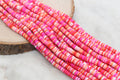 6mm valentines red pink multicolor heishi beads for bracelets and DIY jewelry