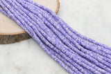 6mm Purple Speckled Heishi Beads, Purple Dotted Speckled Polymer Clay Disc Beads, African Disc Beads, Jewelry Making Beads, Full Strand #525