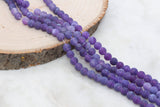 8mm Matte Purple Crackle Agate, Frosted Purple Agate Beads, Matte Round Gemstone Beads #256