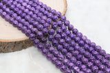 10mm Purple Lava Beads, Electroplated Volcanic Rock Beads #263
