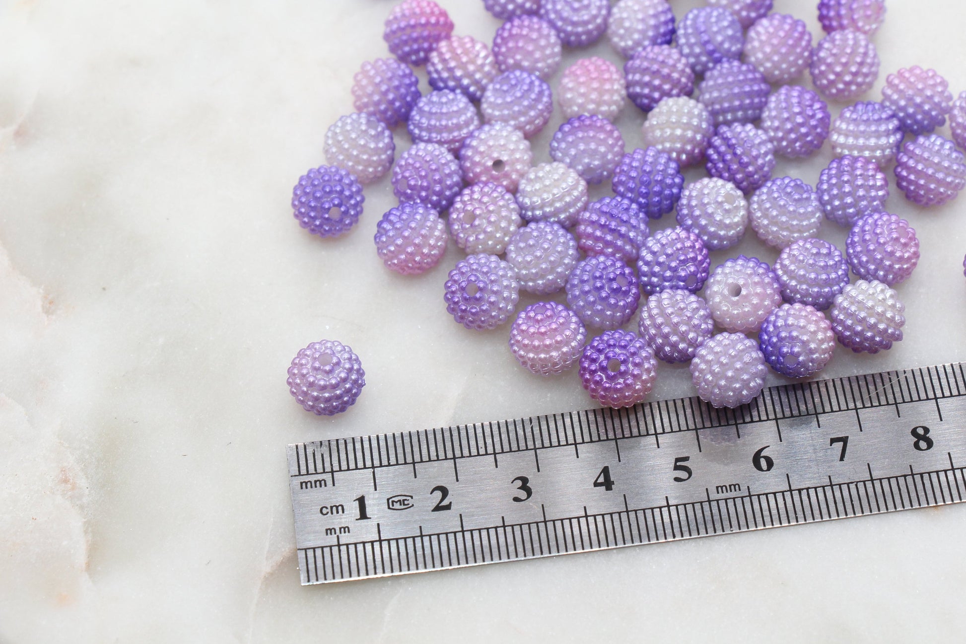 10mm Purple Ombre Berry Beads, Imitation Pearl Acrylic Beads, Pearly Round Acrylic Loose Beads, Bubblegum Beads, Chunky Beads, #2992