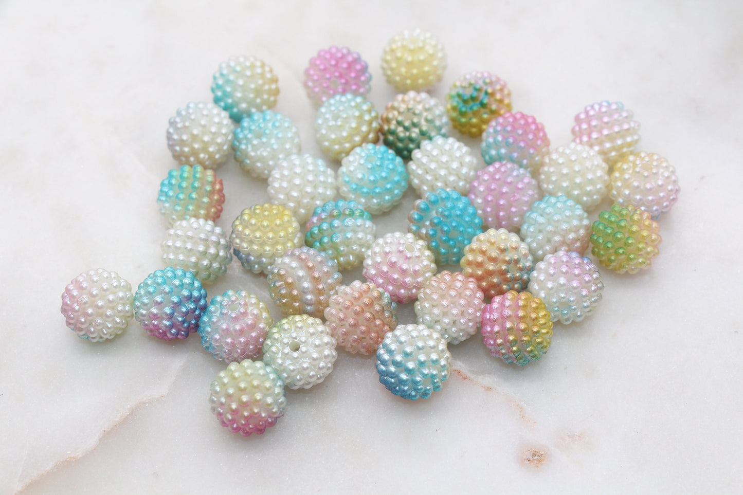 12mm Mix Ombre Berry Beads, Imitation Pearl Acrylic Beads, Pearly Round Acrylic Loose Beads, Bubblegum Beads, Chunky Beads #2998