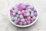 12mm Pink and Blue Ombre Berry Beads, Imitation Pearl Acrylic Beads, Pearly Round Acrylic Loose Beads, Bubblegum Beads, Chunky Beads #2999
