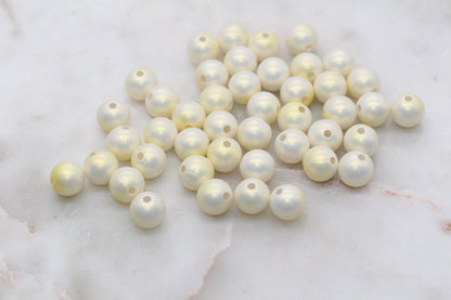 10mm Yellow Ombre Shimmer Gumball Beads, Round Acrylic Loose Beads, Bubblegum Beads, Chunky Beads, Smooth Plastic Beads #3032