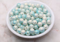 10mm Blue Ombre Shimmer Faux Pearl Acrylic Beads