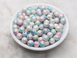 10mm Purple and Blue Ombre Shimmer Gumball Beads, Round Acrylic Loose Beads, Bubblegum Beads, Chunky Beads, Smooth Plastic Beads #3034