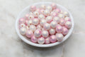 12mm Pink Ombre Shimmer Faux Pearl Acrylic Beads