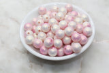 12mm Pink Ombre Shimmer Gumball Beads, Round Acrylic Loose Beads, Bubblegum Beads, Chunky Beads, Jewelry Making Beads #3045