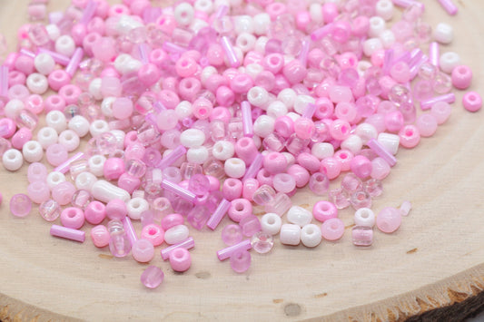 Mix Pink Glass Seed Beads, Size 4mm 6/0 Glass Seed Beads, Multicolor Seed Beads, Rocailles Beads, Bracelet Beads #3081