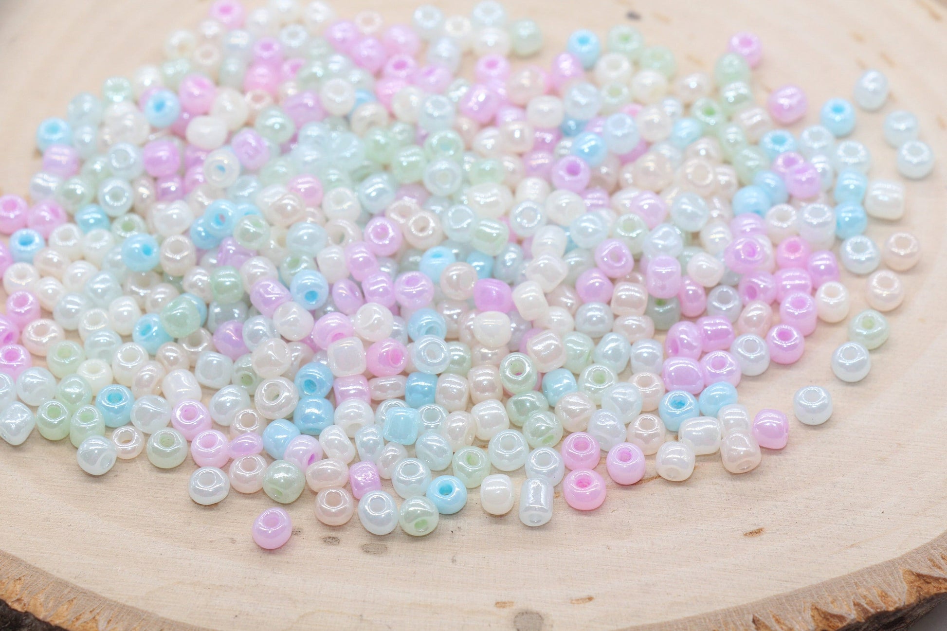 Mix Creamy Glass Seed Beads, Size 4mm 6/0 Glass Seed Beads, Multicolor Seed Beads, Rocailles Beads, Bracelet Beads #3082