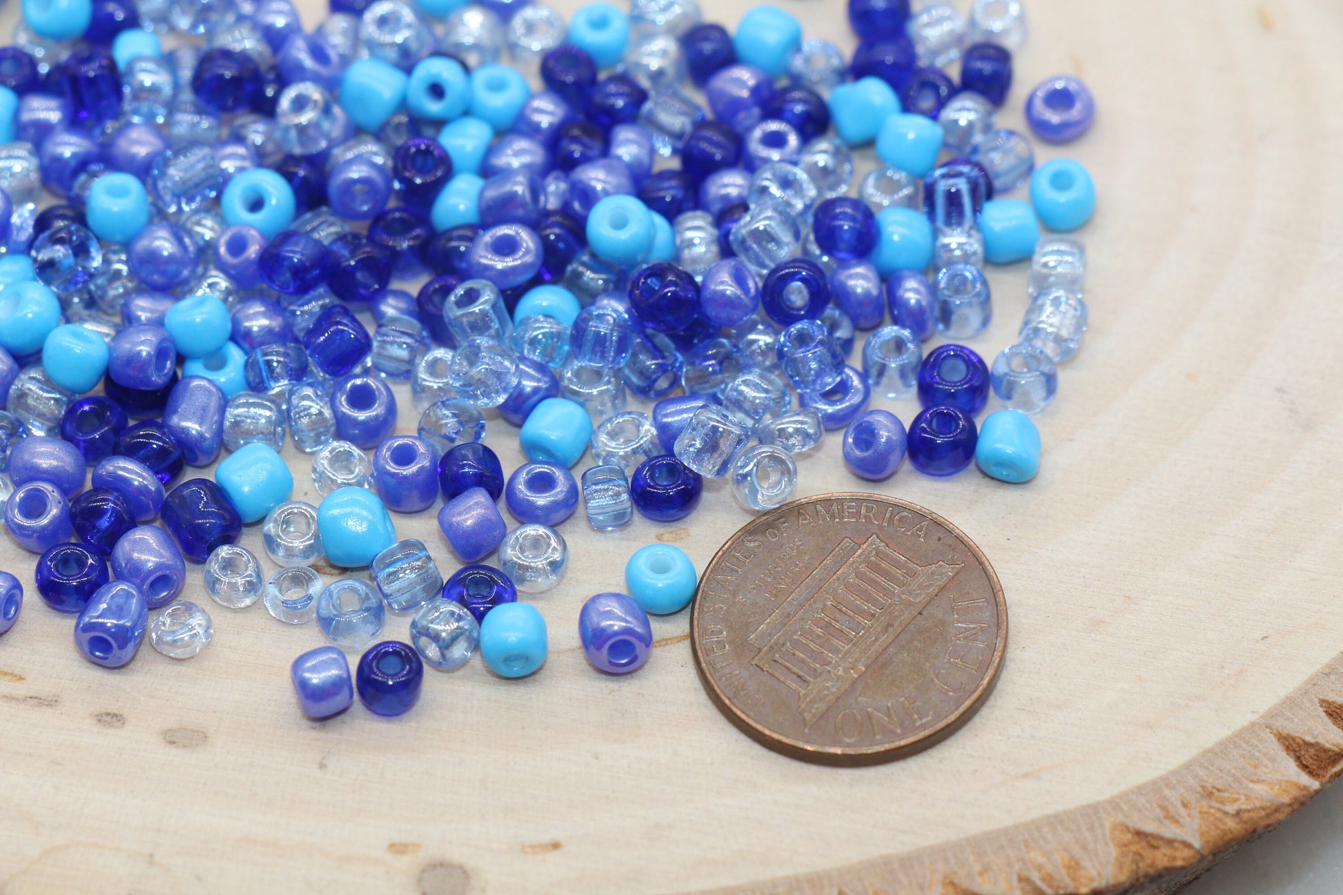 Mix Blue Glass Seed Beads, Size 4mm 6/0 Glass Seed Beads, Multicolor Seed Beads, Rocailles Beads, Bracelet Beads #3084