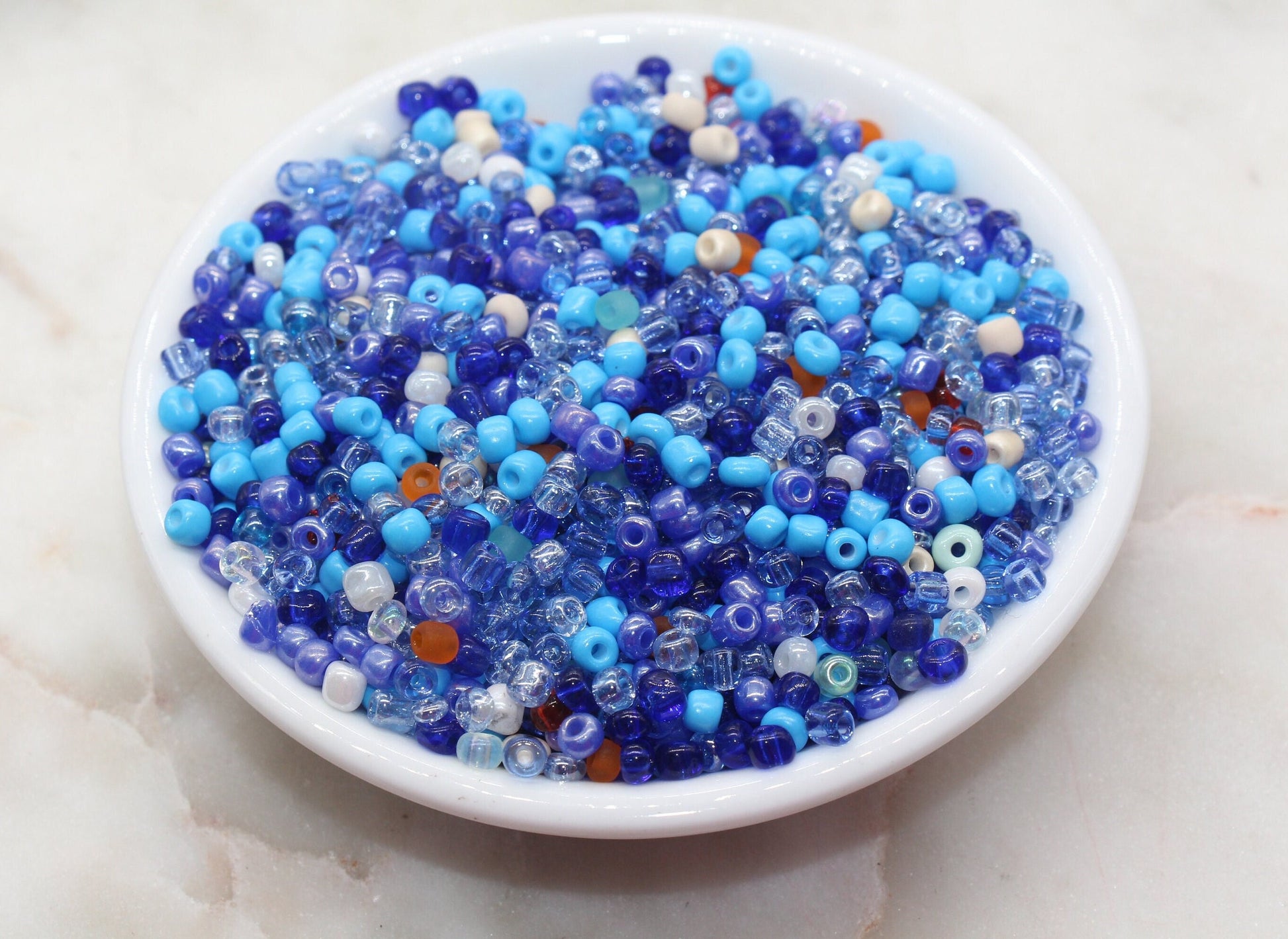 Mix Blue Glass Seed Beads, Size 4mm 6/0 Glass Seed Beads, Multicolor Seed Beads, Rocailles Beads, Bracelet Beads #3088