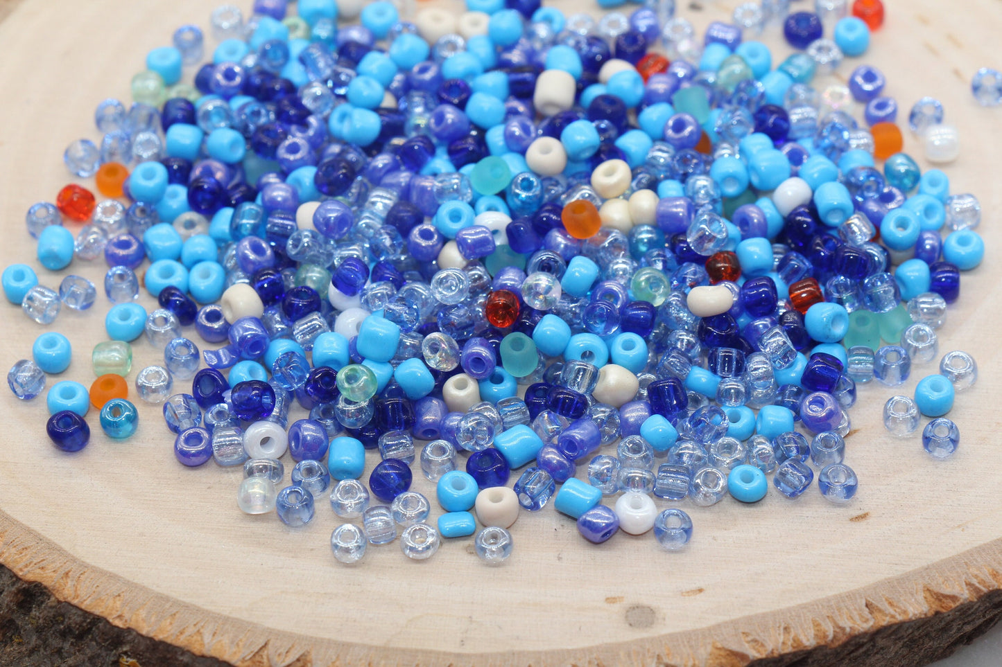 Mix Blue Glass Seed Beads, Size 4mm 6/0 Glass Seed Beads, Multicolor Seed Beads, Rocailles Beads, Bracelet Beads #3088