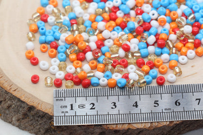 Mix Glass Seed Beads, Size 4mm 6/0 Glass Seed Beads, Multicolor Seed Beads, Rocailles Beads, Bracelet Beads #3093