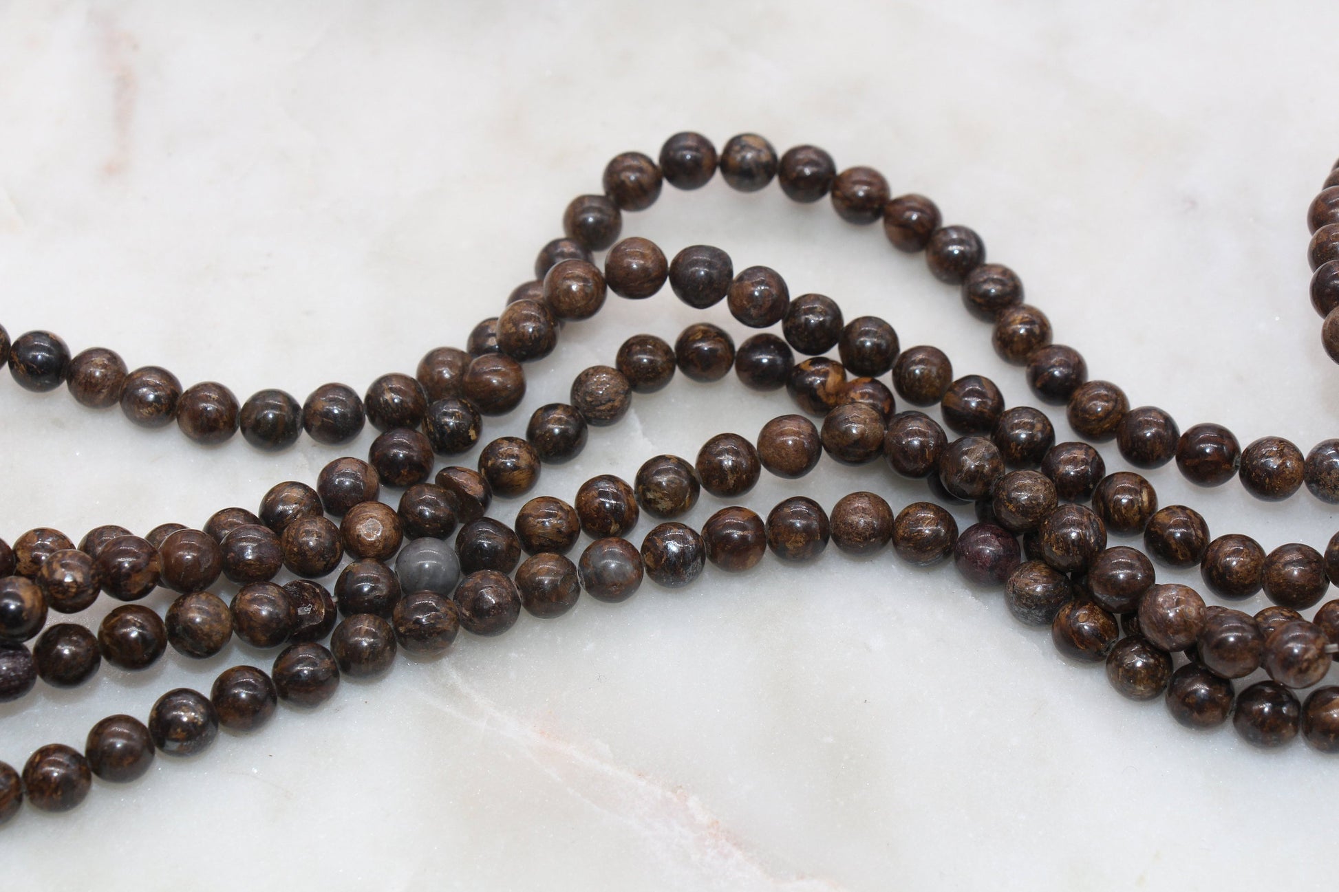 Bronzite Beads, Round Gemstone Loose Beads, Jewelry Making Bracelet Beads, Size 6mm 8mm #271