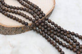 Bronzite Beads, Round Gemstone Loose Beads, Jewelry Making Bracelet Beads, Size 6mm 8mm #271