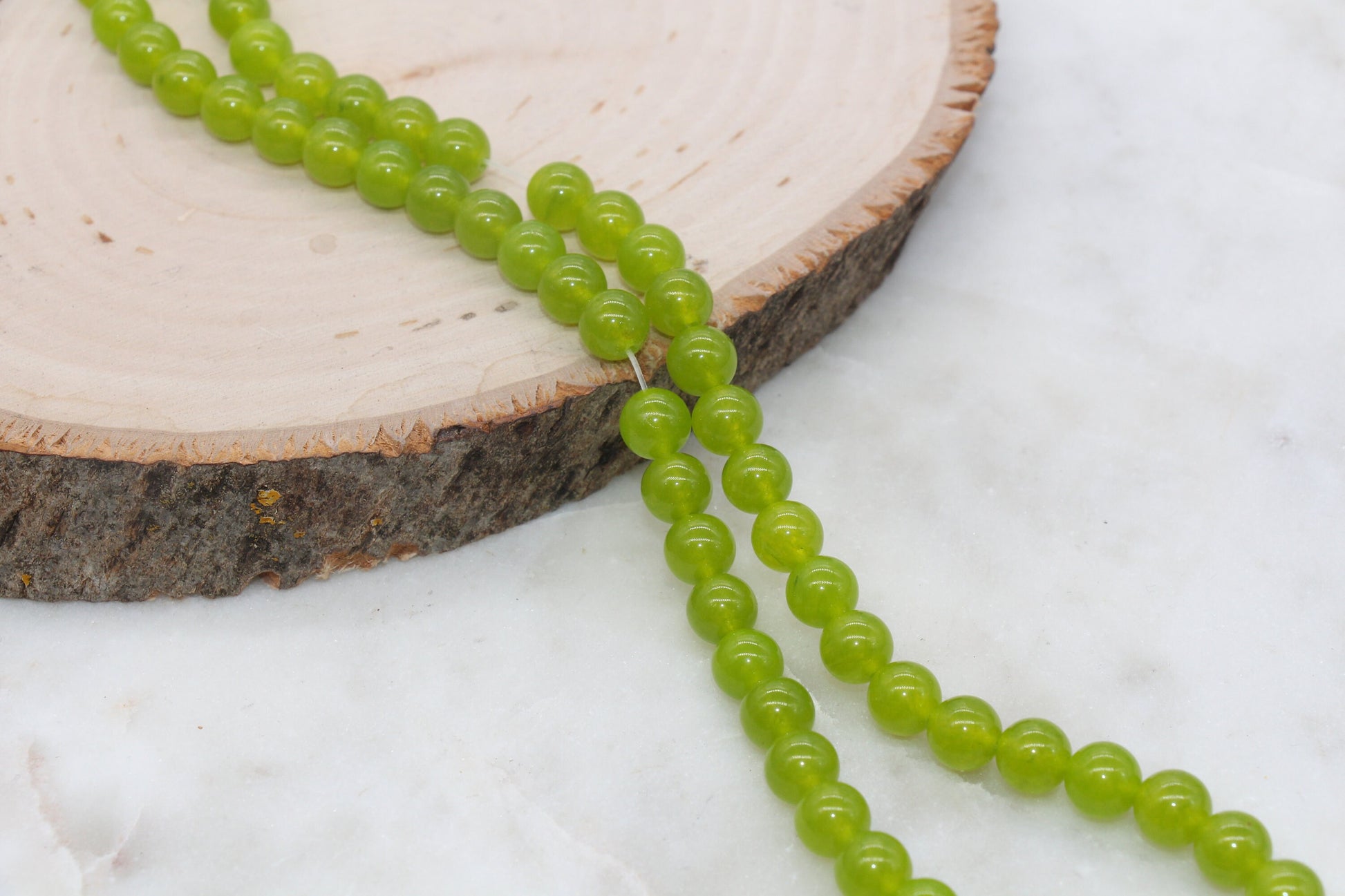 Green Jade Beads, Smooth Gemstone Round Loose Beads, Size 6mm 8mm 10mm #273