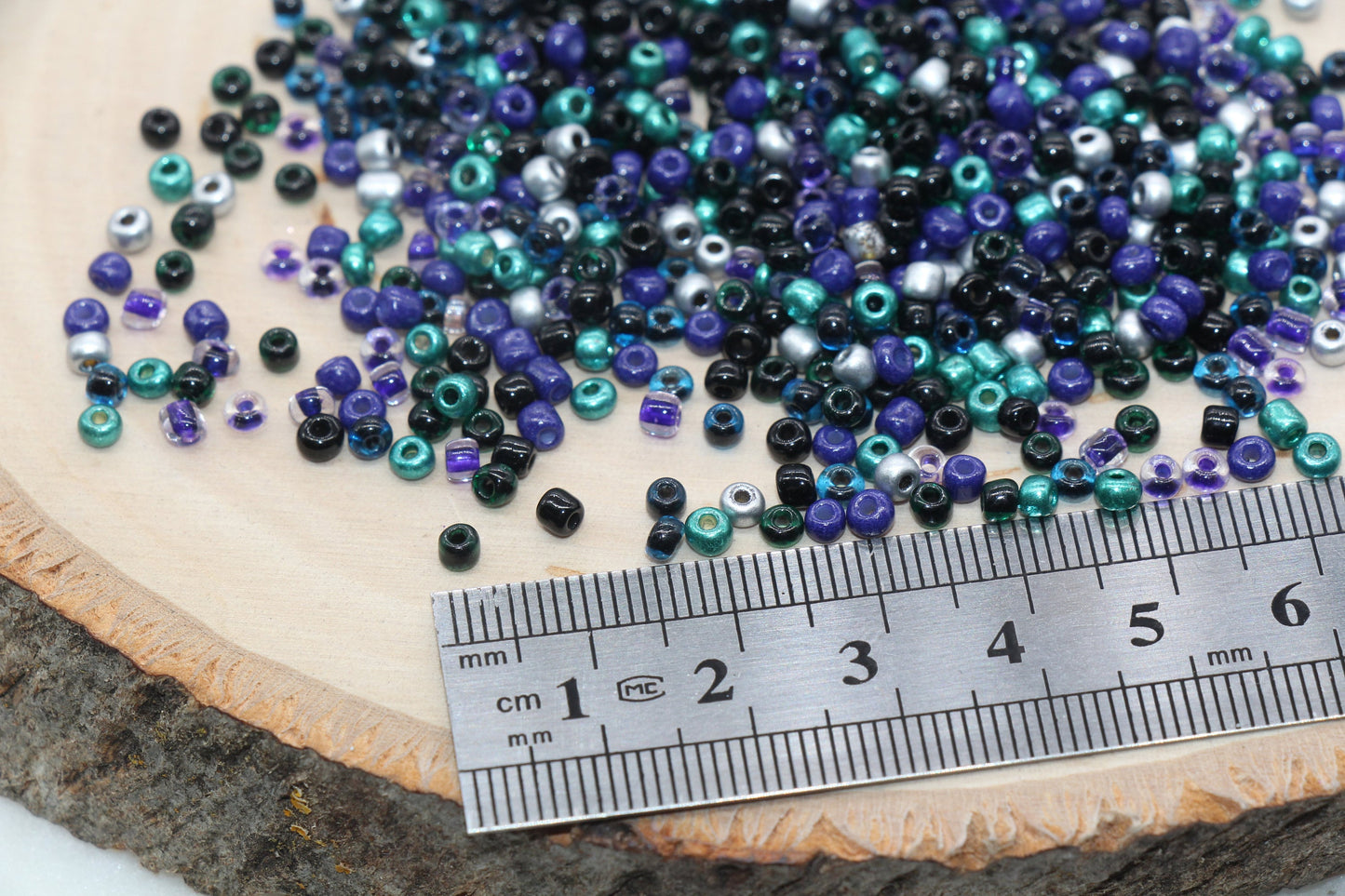 Mix Blue Black Silver Glass Seed Beads, 3mm Glass Seed Beads, Rocailles Beads, Beading Supplies, Bracelet Beads, Jewelry Making Beads #3119