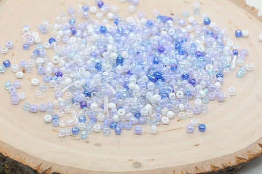 Mix Blue and White Glass Seed Beads, 3mm Glass Seed Beads, Rocailles Beads, Beading Supplies, Bracelet Beads, Jewelry Making Beads #3123