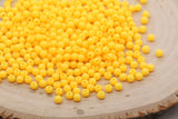 4mm Dark Yellow Round Beads, Acrylic Gumball Beads, Round Spacer Beads, Bubblegum Beads, Plastic Round Smooth Bead, Bracelet Beads #3128