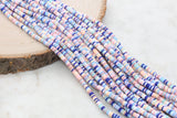 4mm Mix Heishi Beads, Rainbow Mix Polymer Clay Disc Beads, African Disc Beads, Vinyl Heishi, Jewelry Making Beads, Full Strand #541