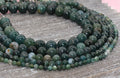 moss agate beads, stone beads for bracelets