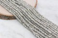 6mm light brown speckled heishi beads for bracelets and DIY jewelry