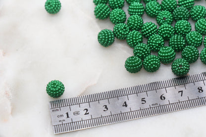 10mm Green Berry Beads, Imitation Pearl Acrylic Beads, Round Acrylic Loose Beads, Bubblegum Beads, Chunky Beads, Bracelet Beads, #791