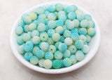 10mm Blue and Green Ombre Berry Beads, Imitation Pearl Acrylic Beads, Pearly Round Acrylic Loose Beads, Bubblegum Beads, Chunky Beads, #2993