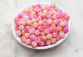 10mm Pink and Yellow Ombre Berry Beads, Imitation Pearl Acrylic Beads, Pearly Round Acrylic Loose Beads, Bubblegum Beads, Chunky Beads #2994