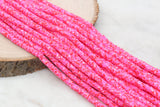 6mm Pink and Red Speckled Heishi Beads, Dotted Speckled Polymer Clay Disc Beads, African Disc Beads, Vinyl Heishi, Full Strand #613