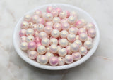 10mm Pink Ombre Shimmer Gumball Beads, Round Acrylic Loose Beads, Bubblegum Beads, Chunky Beads, Gumball Beads, Smooth Plastic Beads #3029