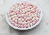 8mm Pink Ombre Shimmer Gumball Beads, Round Acrylic Loose Beads, Bubblegum Beads, Chunky Beads, Smooth Round Plastic Beads #3038