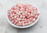 8mm Peach Ombre Shimmer Gumball Beads, Round Acrylic Loose Beads, Bubblegum Beads, Chunky Beads, Smooth Round Plastic Beads #3040