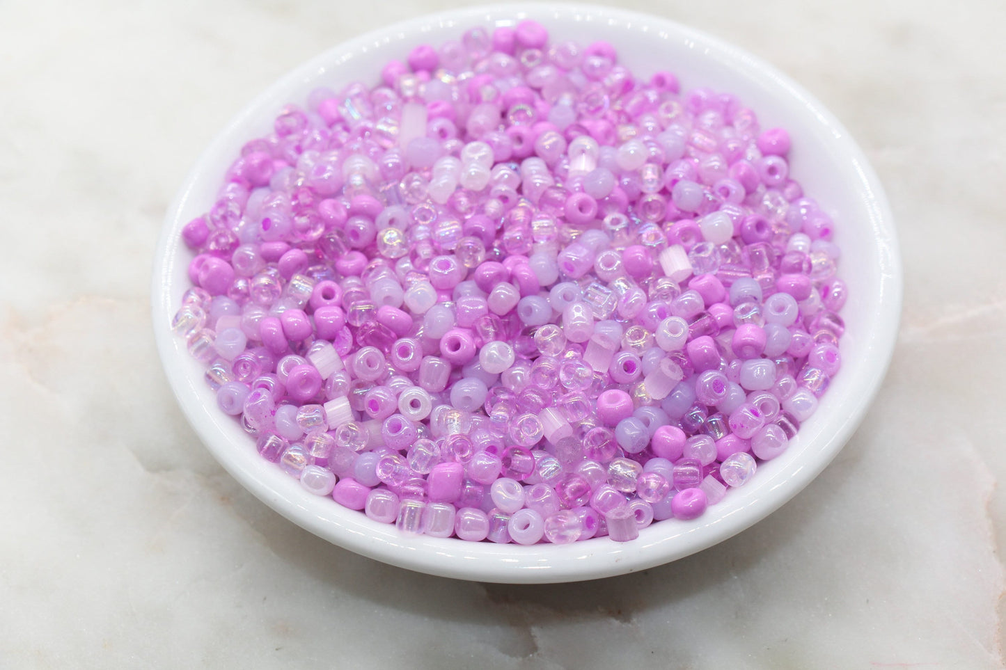 Mix Pink and Purple Glass Seed Beads, 4mm 6/0 Glass Seed Beads, Multicolor Seed Beads, Rocailles Beads, Bracelet Beads #3069