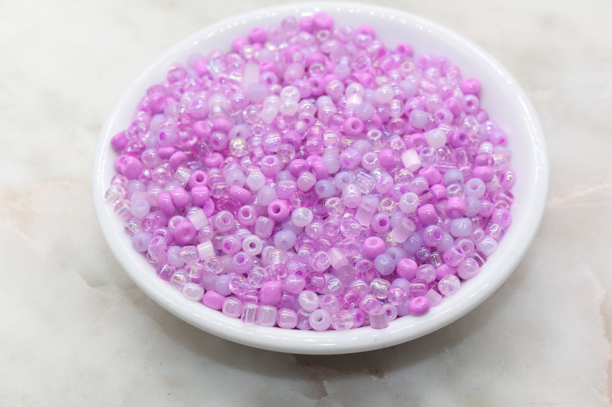 Mix Pink and Purple Glass Seed Beads, 4mm 6/0 Glass Seed Beads, Multicolor Seed Beads, Rocailles Beads, Bracelet Beads #3069