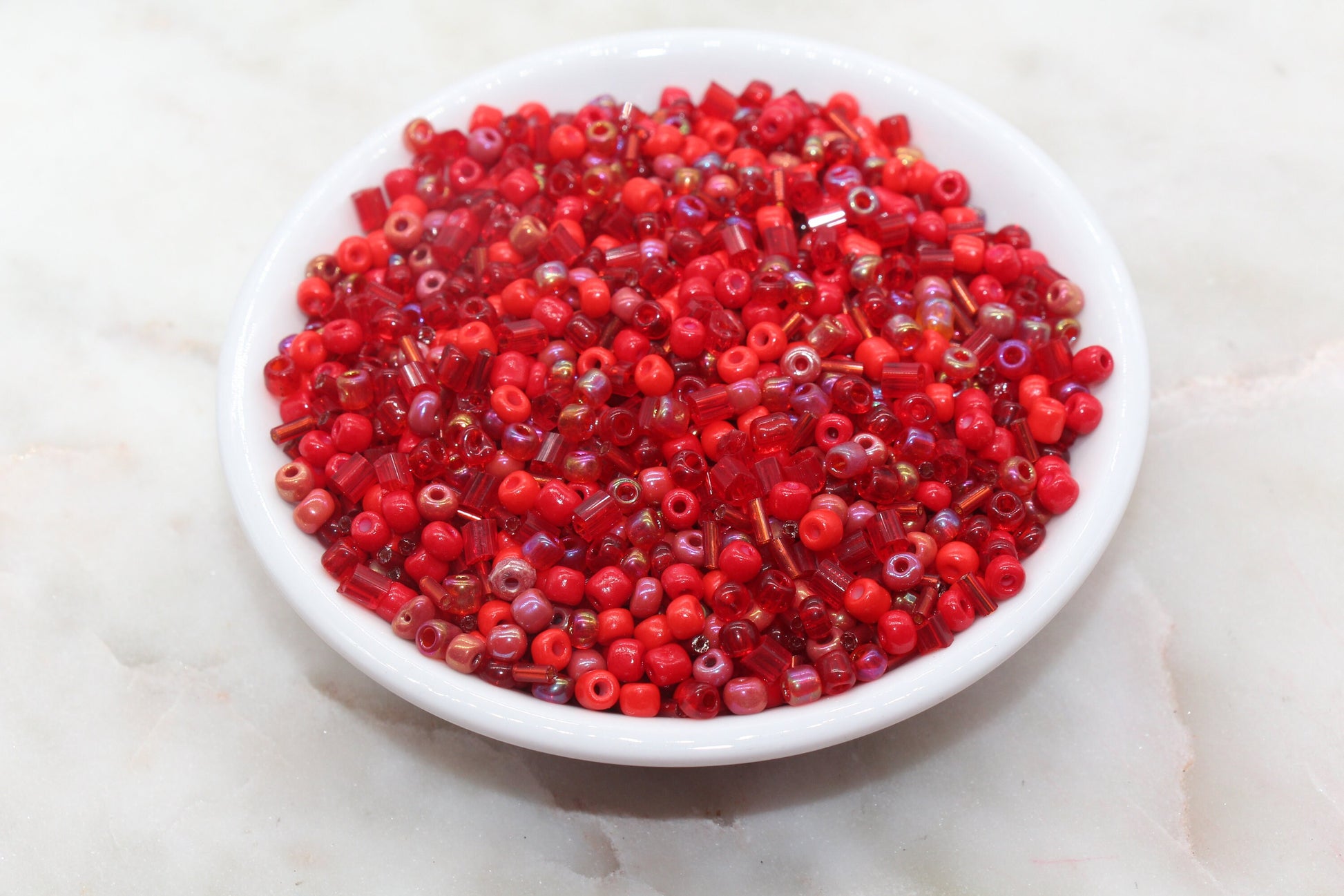 Mix Red Glass Seed Beads, Size 4mm 6/0 Glass Seed Beads, Multicolor Seed Beads, Rocailles Beads, Bracelet Beads #3080