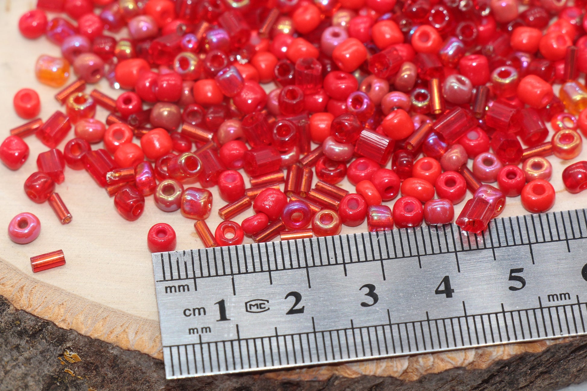 Mix Red Glass Seed Beads, Size 4mm 6/0 Glass Seed Beads, Multicolor Seed Beads, Rocailles Beads, Bracelet Beads #3080