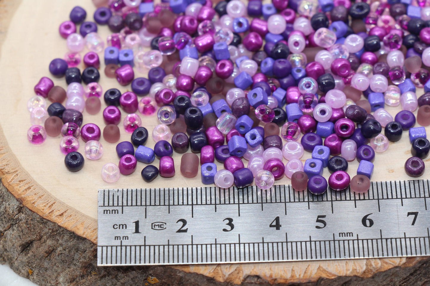 Mix Purple and Pink Glass Seed Beads, Size 4mm 6/0 Glass Seed Beads, Multicolor Seed Beads, Rocailles Beads, Bracelet Beads #3086