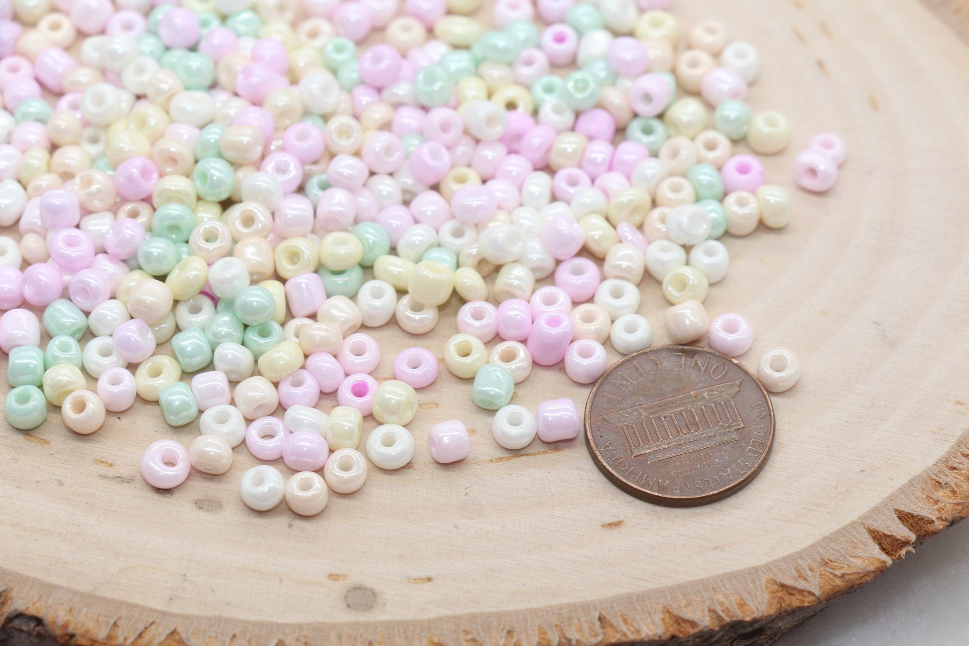 Mix Creamy Glass Seed Beads, Size 4mm 6/0 Glass Seed Beads, Multicolor Seed Beads, Rocailles Beads, Bracelet Beads #3092