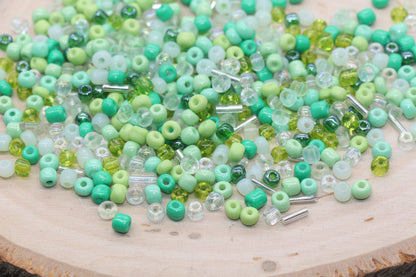 Mix Green Glass Seed Beads, Size 4mm 6/0 Glass Seed Beads, Multicolor Seed Beads, Rocailles Beads, Bracelet Beads #3105