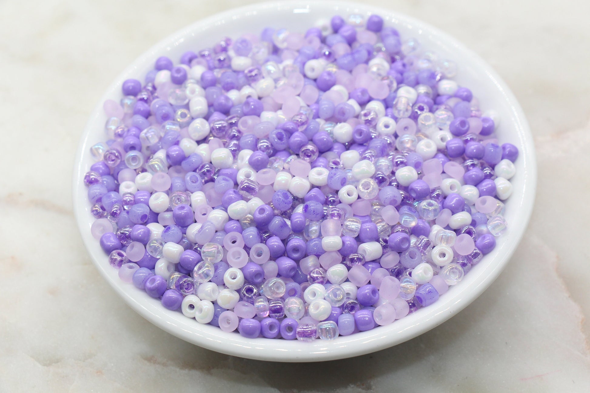 Mix Purple Pink and White Glass Seed Beads, Size 4mm 6/0 Glass Seed Beads, Multicolor Seed Beads, Rocailles Beads, Bracelet Beads #3113