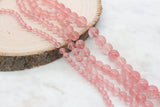 Cherry Quartz Beads, Gemstone Round Beads, Size 4mm 6mm 8mm 10mm 12mm, Full Strand 15.5 inch #159