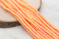 6mm peach yellow speckled heishi beads for bracelets and DIY jewelry