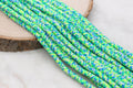 6mm blue green mix speckled heishi beads for bracelets and DIY jewelry